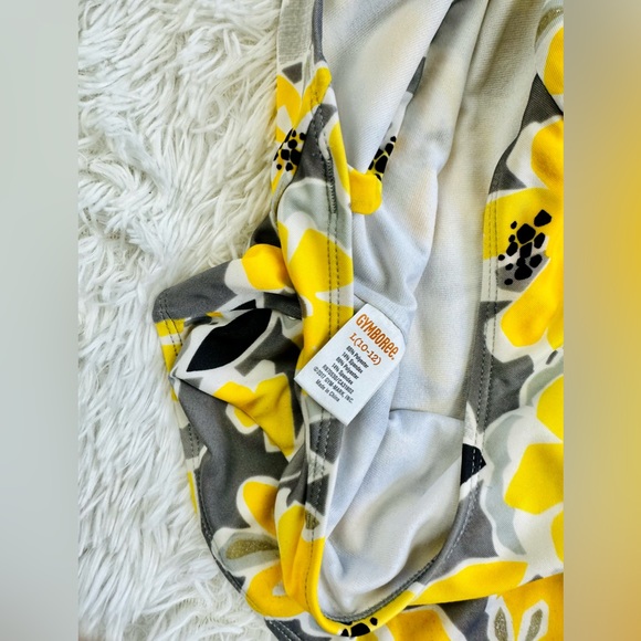 Gymboree Girls Swimsuit One Piece Swimwear floral yellow & gray bathing suit - Picture 6 of 6